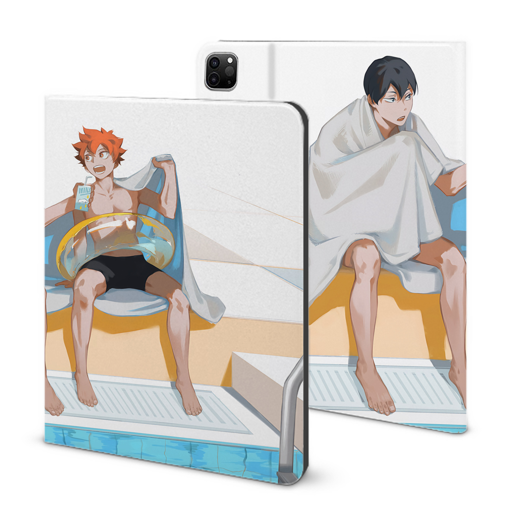 （画像用） ハイキュー!! Haikyu!! IPad ケース ブック型 PUレザー TPU 耐衝撃 軽量 薄型 ペン収納なし 全面保護 IPad 各モデル対応